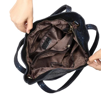 REALER Mærke mode til kvinder i ægte læder skuldertaske kvindelige serpentine print håndtaske hign kvalitet lynlås crossbidy taske 2017