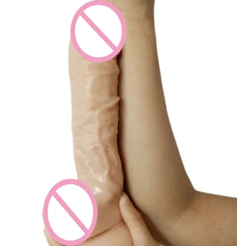 Realistisk dildo hudfarve stor dildo med sugekop sex legetøj til kvinder fleksibel skeden stimulere lesbisk flirt sex shop