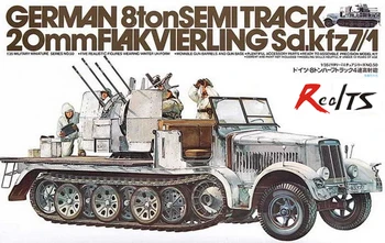 RealTS Tamiya 1/35 35050 tyske 8ton Semitrack 20mm Flakvierling Sd.kfz7/1 Plast Model Kit