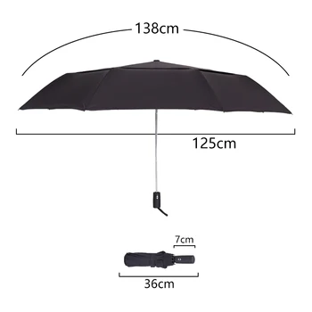 RECHAR Mærke 125cm Stor Dobbelt Lag Paraply For Mænd 3Fold Vindtæt Høj Kvalitet Automatisk Regn Kvinder Udendørs Stærk Paraply