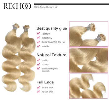 Rechoo 100g/masse 100s Pre-Bonded Fusion I-tip Hair Extensions 18
