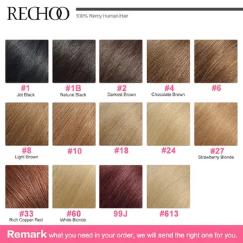 Rechoo Brasilianske Tape I Human Hair Extensions Lige 20pcs/masse Remy Hår, Hud Skud Blonde, Brune, Røde Farve 16-24 Tommer