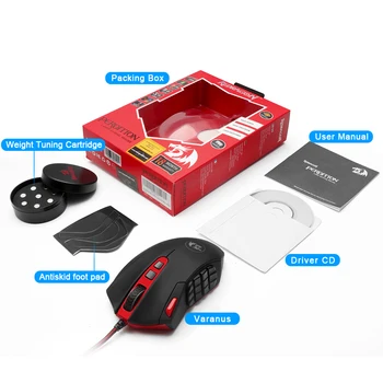 Redragon Gaming Mouse PC 16400 DPI hastighed Laser motor 18 programmerbare knapper, high-speed USB-Kabel til Desktop mus