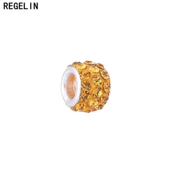 REGELIN Ler Shamballa Krystal perler Shamballa Diy perler 50stk 10mm til smykkefremstilling Mode Smykker Tilbehør 18 Farver
