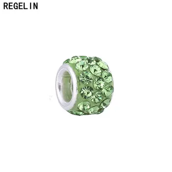REGELIN Ler Shamballa Krystal perler Shamballa Diy perler 50stk 10mm til smykkefremstilling Mode Smykker Tilbehør 18 Farver
