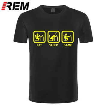 REM-Eat Sleep Mode Spil til XBOX Gamer Sjove T-shirt Mænd Humor Casual Trykt College Herre kortærmet T-Shirt i Mærke Tøj