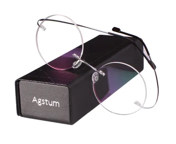 Ren Titanium 46mm Vintage Runde Fleksibel Uindfattede Brille Stel Klar Linse Rx