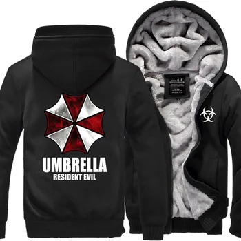 Resident Evil Paraply Hættetrøjer 2017 vinteren ny varm fleece Animationsfilm paraply mænd sweatshirts i høj kvalitet mænd M-4X