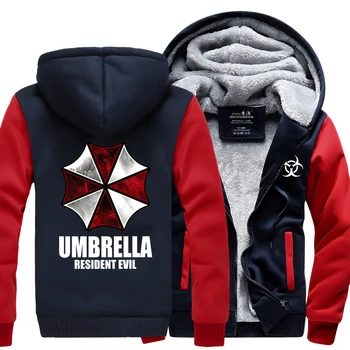 Resident Evil Paraply Hættetrøjer 2017 vinteren ny varm fleece Animationsfilm paraply mænd sweatshirts i høj kvalitet mænd M-4X