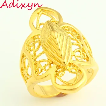 Resizable 24K Guld Farve Ringe Kvinder Bryllup Smykker Udsøgt Design, Indien/Etiopiske/Afrikanske/Nigerianske/Kenya Elementer