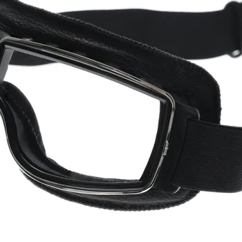 Retro Motorcykel Beskyttelsesbriller For Harley Motocross-Hjelm, Briller UV-Beskyttelse Ski Snowboard Skate Goggle Retro Briller Linse Læder