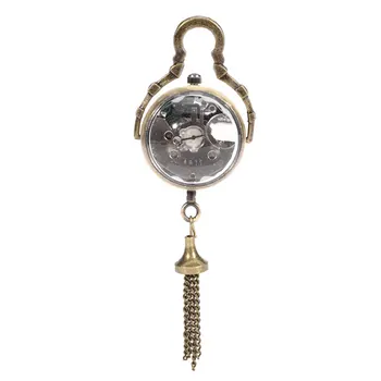 Retro Vintage Fish Eye Ball Glas-Form Sort Dial Pocket Watch Kvinder Mænd Steampunk Halskæde Vedhæng Chian reloj de bolsillo