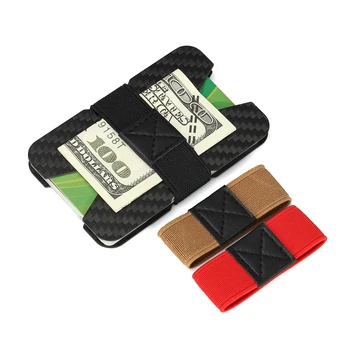 RFID Protector Carbon Fiber Pung Slank-Kort Holderen Minimalistisk Herre Pung Kredit ID-Kort Front Lomme Penge Band Porte Carte