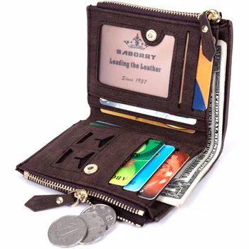 RFID-Tyveri Protec Mønt Bag lynlås mænd tegnebøger berømte mærke herre pung mandlige penge punge Tegnebøger Nye Design-Top-Mænd-Wallet