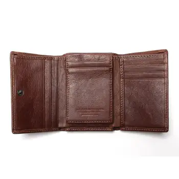 RFID-Wallet-Antitese-Scanning Læder Tegnebog Haspe Fritid Mænds Slim Læder Mini Wallet Case Kreditkort Trifold Pung