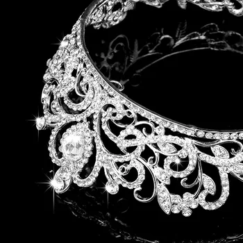 Rhinestone King Krone Tiara Bryllup Festspil Brude Diamante Medaljon Smykker