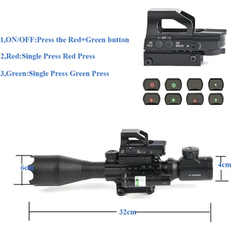 Rifle Anvendelsesområde Combo C4-16x50EG Jagt Dobbelt Belyst med Laser sigte 4 Holografiske Sigtemiddel Rød/Grøn Prik for 22&Jernbane 11mm