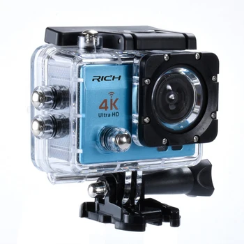 RIG Sport kamera 30M 2,0 tommer LCD-4k Action Cam 4K kamera 16M WIFI Camra Deportiva Ekstra Aluminium, der kan Forlænges Pole Stick+taske