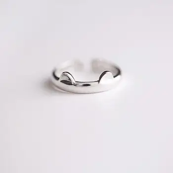 Rigtig Ren 925 Sterling Sølv, Med Søde Kat Totoro Åben Ring I Sølv Smykker Ringe Til Kvinder