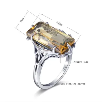 Rigtig Ren Ægte Massiv 925 Sterling Sølv Ring Fine Smykker til Kvinder koreansk Mode Gul CZ Elsker Blade Luksus Smykker