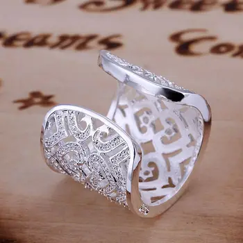 Ring i Sølv Forgyldt Ring i Sølv Mode Smykker Ring Multi-runde Smykker Engros-Gratis Fragt qywu LR106