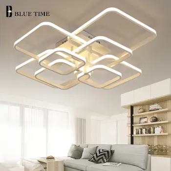 Ringe Moderne LED-loftsbelysning Til Stue, Soveværelse, Spisestue Led Glans Hvid Lysekrone Loft Lampe Belysning Fixutres
