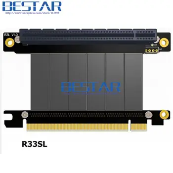 Riser Gen3.0 PCI-E 3.0 16x mand Til pcie x16 kvindelige Højre & Venstre Albue PCI Express-Riser grafikkort udvidelse Kabel-5cm - 50cm