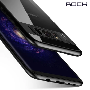 Rock-Slim taske til Samsung Galaxy s8 plus, Gennemsigtig sag PC + TPU Silikone sort rød Dække Coque for Galaxy s8 Sag