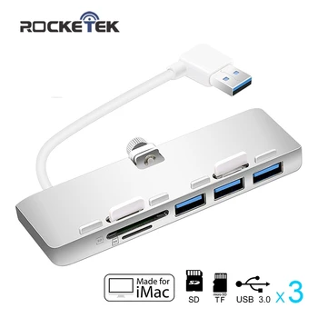 Rocketek Aluminium usb boligareal med 3-Port USB 3.0 Hub og Kort Læser til SD/TF/micro SD Udelukkende er Designet Til iMac/Mac book