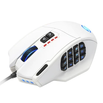 Rocketek Gaming Mouse PC 16400 DPI hastighed Laser motor 19 programmerbare knapper, high-speed USB-Kabel til Desktop mus