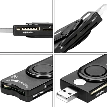 Rocketek USB 2.0 Smart Card-Læser DOD Militære CAC Fælles Adgang/Bank kort/ID/SD/Mikro SD/TF/MS/M2/sim-kort adapter
