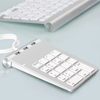 Rocketek USB-Numeriske Tastatur 18 Taster Mini USB 2.0 Hubs for Digital Tastatur i Ultra Slanke Antallet Pad Beregne Bærbare PC
