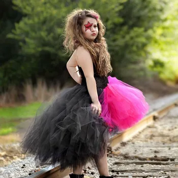 Rockstar Dronning Piger Dress Jul Halloween Kostume Lille Pige Tyl Tutu Kjole Funking Birthday Party Dress TS083
