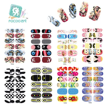 Rocooart Y5220-5235 Manicure, Udsmykning Decal Selvklæbende Nail Art Stickers Farverige Sommerfugl Skak Jul Design Nail Wrap Mærkat