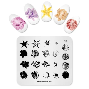 Rolabing 6 Design Flower Nail Art Skabelon DIY Manicure Billede Stempling polske Skabelon Stencil Negle Af Frimærker til Negle
