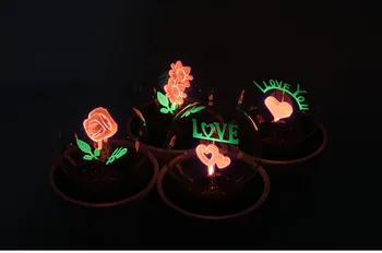 Romance Af Desktop Dekoration Bordlampe Med Vintage Stil G80 Flamme Blomst Carbon Wolfram Lys Pære