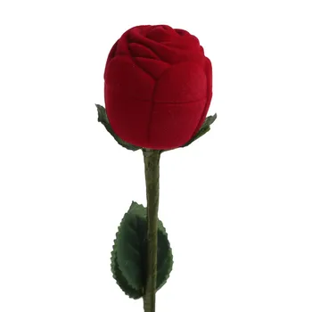 Romantisk Røde Rose Flower Ring Kasser Øreringe Smykker gaveæske til Engagement Bryllup Dekoration Valentine ' s Day Indretning af Forbrugsstoffer