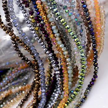 Rondelle Crystal Forgyldt Løse Perler 2/3/4mm Håndværk Leverandør Facetteret Glas Runde Perler Diy Lave Smykker, Armbånd Engros