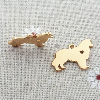 RONGQING 20pcs/lot 15*20MM Border Collie dyr charms til smykker at gøre DIY Engros Trendy Bichon Frise Hunde