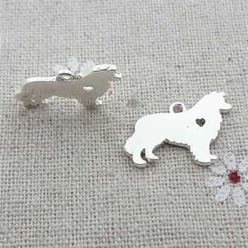 RONGQING 20pcs/lot 15*20MM Border Collie dyr charms til smykker at gøre DIY Engros Trendy Bichon Frise Hunde