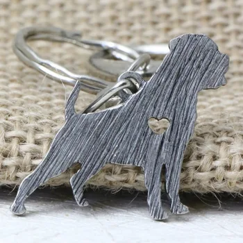 Rottweiler nøglering Pet Rescue Smykker Dyr Form Zink Metal Lille Kæde Nøgleringe Til Fest Gaver A029 30*25mm