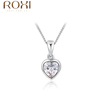 ROXI, som Mode Smykker, Guld og Hvid Guld Statement Halskæde Kærlighed Hjerte Halskæde Vedhæng Til Kvinder collares Valentine ' s Gave