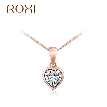 ROXI, som Mode Smykker, Guld og Hvid Guld Statement Halskæde Kærlighed Hjerte Halskæde Vedhæng Til Kvinder collares Valentine ' s Gave