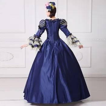 Royal Blue Palace, Catwalk, Dans, Kostume Kvinder Vintage Victorianske Party Dress Marie Antoinette Maskerade Ball Operationskitler