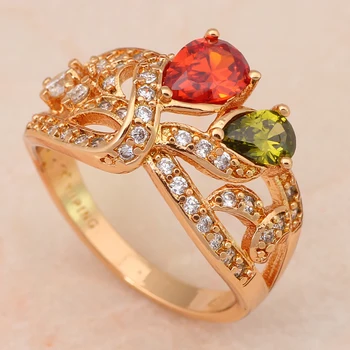 Royal design Factory Pris fashion smykker Farve Krystal guld tone Ringe Sund smykker JR1881USA størrelsen #6.5 #7.5