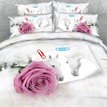 Royal Sengetøj Kilde 3 PC ' er PR SÆT Rainbow Rose Eksplosion temmelig luksus 3d-sengetøj sæt