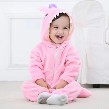 RUBU Baby Tøj 2018 Spædbarn Baby Sparkedragt Drenge Piger Buksedragt Nye født Bebe Tøj Hætteklædte Toddler Søde Stitch Baby Kostumer