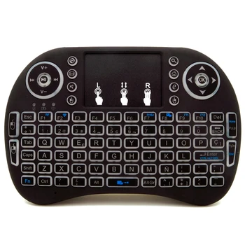 RUC,ES,FR 3 Farve Baggrundsbelysning Trådløse Tastatur Air Mouse Med Touchpad, Mus Combo Genopladeligt Batteri til Android Smart-TV til PC