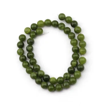 Runde naturlige canada jade sten perler naturlige PERLE sten perler DIY-løse perler til smykkefremstilling strand 15
