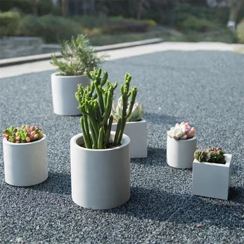 Runde og firkantede cement flower pot silikone formen boligindretning håndværk saftige planter konkrete plantageejer vase forme